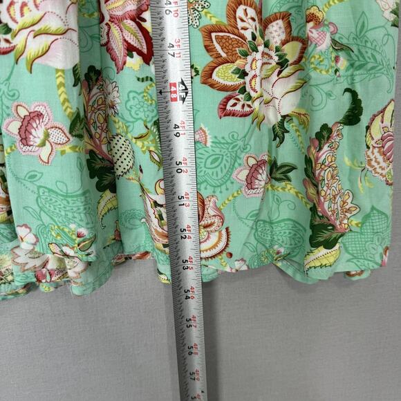 Sunday Mi Amor Anthropologie Dress Womens Small Green Floral Maxi Tiered Cottage - Picture 11 of 16